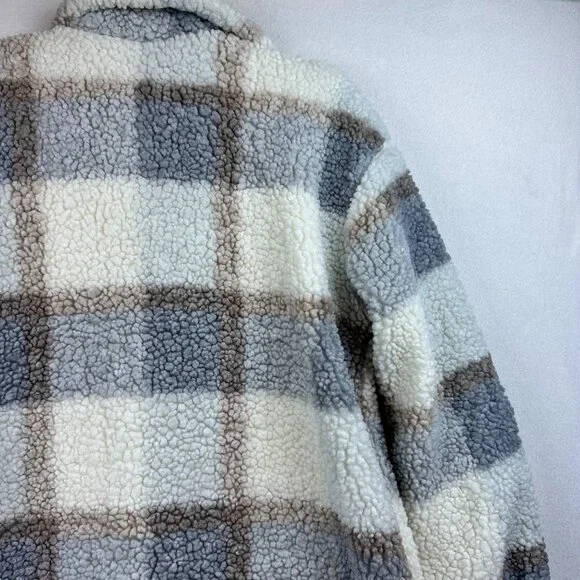 MAC Tools Plaid Sherpa Shacket Mens Medium Workwear Camping Outdoors Cabin - Picture 14 of 15